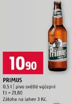 Terno Primus pivo světlé výčepní nabídka