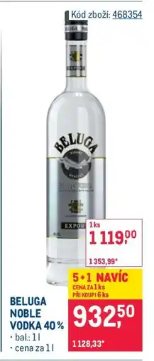 Makro BELUGA NOBLE VODKA 40 % nabídka