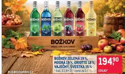 Makro BOŽKOV ZELENÁ 19 %, MODRÁ 19 %, GRIOTTE 18 %, VAJEČNÝ, ŠVESTKA 15 % nabídka