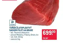 Makro Tuňák žlutoploutvý Sashimi filet AA grade nabídka