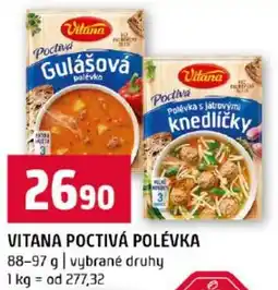 Terno Vitana poctivá polévka nabídka