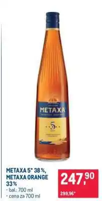 Makro METAXA 5* 38 %, METAXA ORANGE 33% nabídka