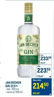 Makro JAN BECHER Gin 37,5% nabídka