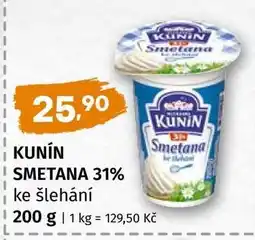 Terno KUNÍN SMETANA 31% ke šlehání nabídka
