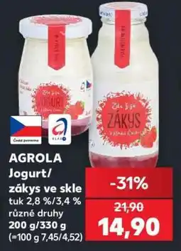Kaufland AGROLA Jogurt/zákys ve skle nabídka