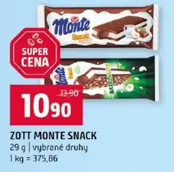 Terno Zott Monte Snack nabídka