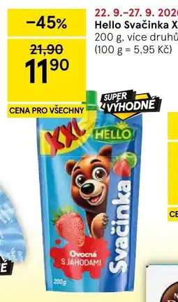 Tesco Hello Svačinka nabídka