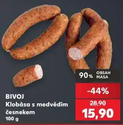 Kaufland BIVOJ Klobása s medvědím česnekem nabídka