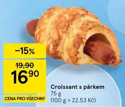 Tesco Croissant s párkem nabídka