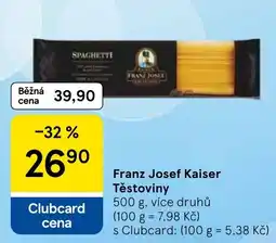 Tesco Franz Josef Kaiser Těstoviny nabídka