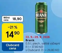 Tesco Braník světlý výčepní nabídka