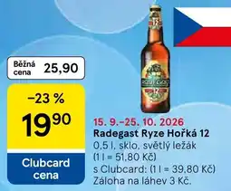 Tesco Radegast Ryze Hořká 12 nabídka