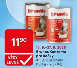 Tesco Brunos konzerva pro kočky nabídka