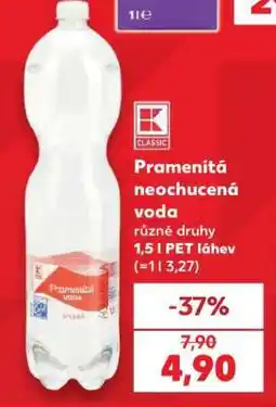 Kaufland Pramenitá neochucená voda nabídka
