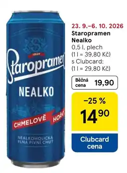 Tesco Staropramen Nealko nabídka