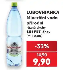 Kaufland ĽUBOVNIANKA Minerální voda přírodní nabídka