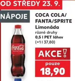 Kaufland COCA-COLA/ FANTA/ SPRITE Limonáda nabídka