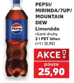 Kaufland Pepsi Mirinda 7UP, Mountain Dew nabídka