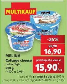 Kaufland MELINA Cottage cheese natur/light 200 g nabídka
