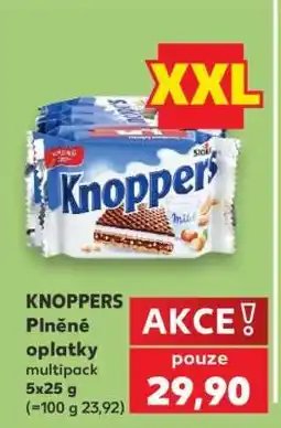Kaufland KNOPPERS Plněné oplatky multipack 5x25 g nabídka