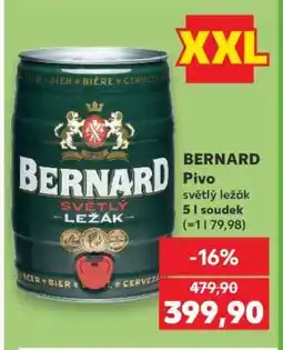 Kaufland BERNARD Pivo světlý ležák 5 l soudek nabídka