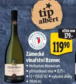 Albert Zámecké vinařství Bzenec nabídka