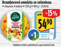Albert Fresh Bistro bramborová omeleta se zeleninou nabídka