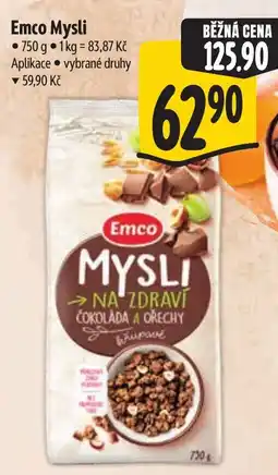 Albert Emco Mysli na zdraví čokoláda a ořechy nabídka
