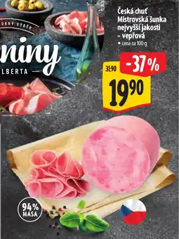 Albert Česká chuť mistrovská šunka nejvyšší jakosti vepřová nabídka