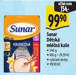 Albert Sunar detská mléčná kaše nabídka