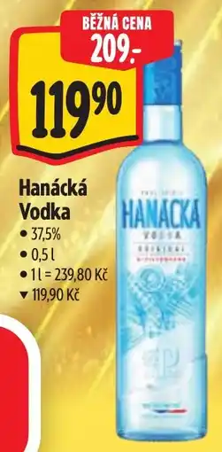 Albert Hanacka Vodka nabídka