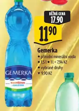 Albert Gemerka přírodní minerální voda nabídka