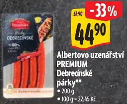 Albert Albertovo uzenářství Debrecínské párky nabídka