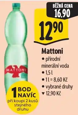 Albert Mattoni přírodní minerální voda nabídka