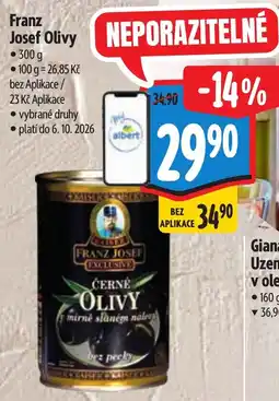 Albert Franz Josef černé olivy nabídka