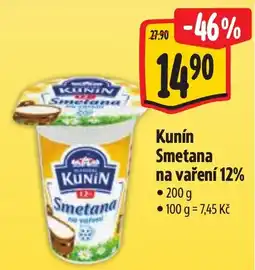 Albert Kunín Smetana na vaření 12% nabídka