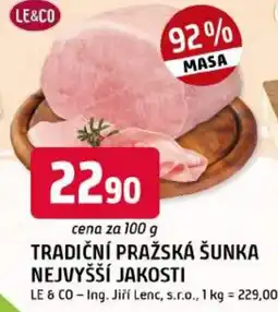 Trefa Le & Co tradiční pražská šunka nabídka