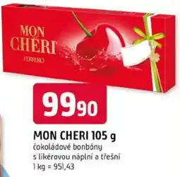 Trefa Mon Cheri čokoládové bonbóny s likérovou náplní a třešní nabídka