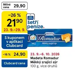 Tesco Madeta Romadur Měkký zrající sýr nabídka