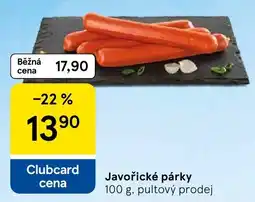 Tesco Javořické párky nabídka
