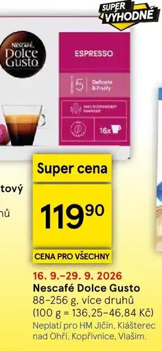 Tesco Nescafé Dolce Gusto nabídka
