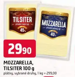 Trefa Mozzarella, Tilsiter nabídka