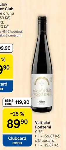 Tesco Pálava Valtické Podzemí nabídka