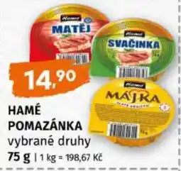 Trefa Hamé pomazánka vybrané druhy nabídka