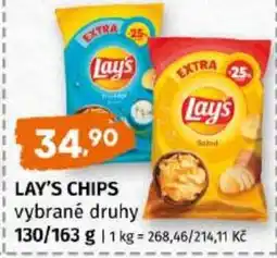 Trefa Lay's chips vybrané druhy nabídka