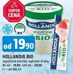 Trefa Hollandia bio jogurtová zmrzka nabídka