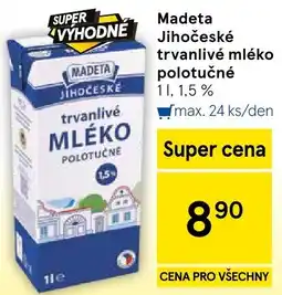 Tesco Madeta trvanlivé mléko polotučné nabídka