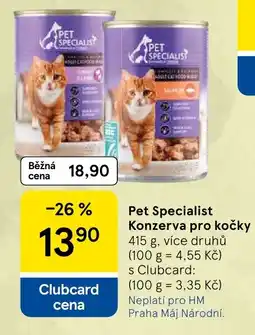 Tesco Pet Specialist konzerva pro kočky nabídka