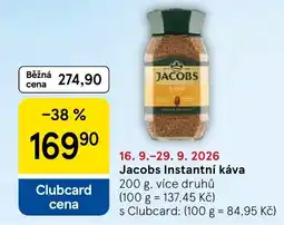 Tesco Jacobs instantní káva nabídka