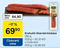 Tesco Krahlulík Uherská klobása nabídka